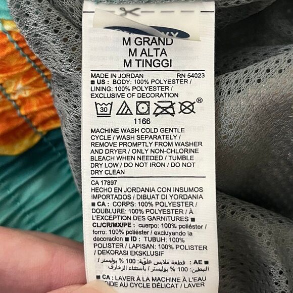 Old Navy Men’s Blue Orange Fruit Swim Trunks size Medium Tall - Picture 3 of 3